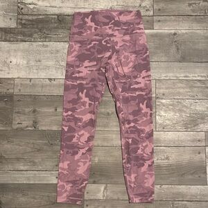 Lululemon Pink Camo High-Waisted Leggings